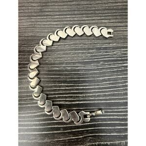 Vintage Mexico Sterling Silver Forever Yours Infinity Heart Link Bracelet